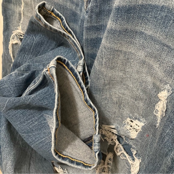 American Eagle Distressed Airflex Slim Button Fly Jeans Size 31 x 30 - Picture 7 of 13